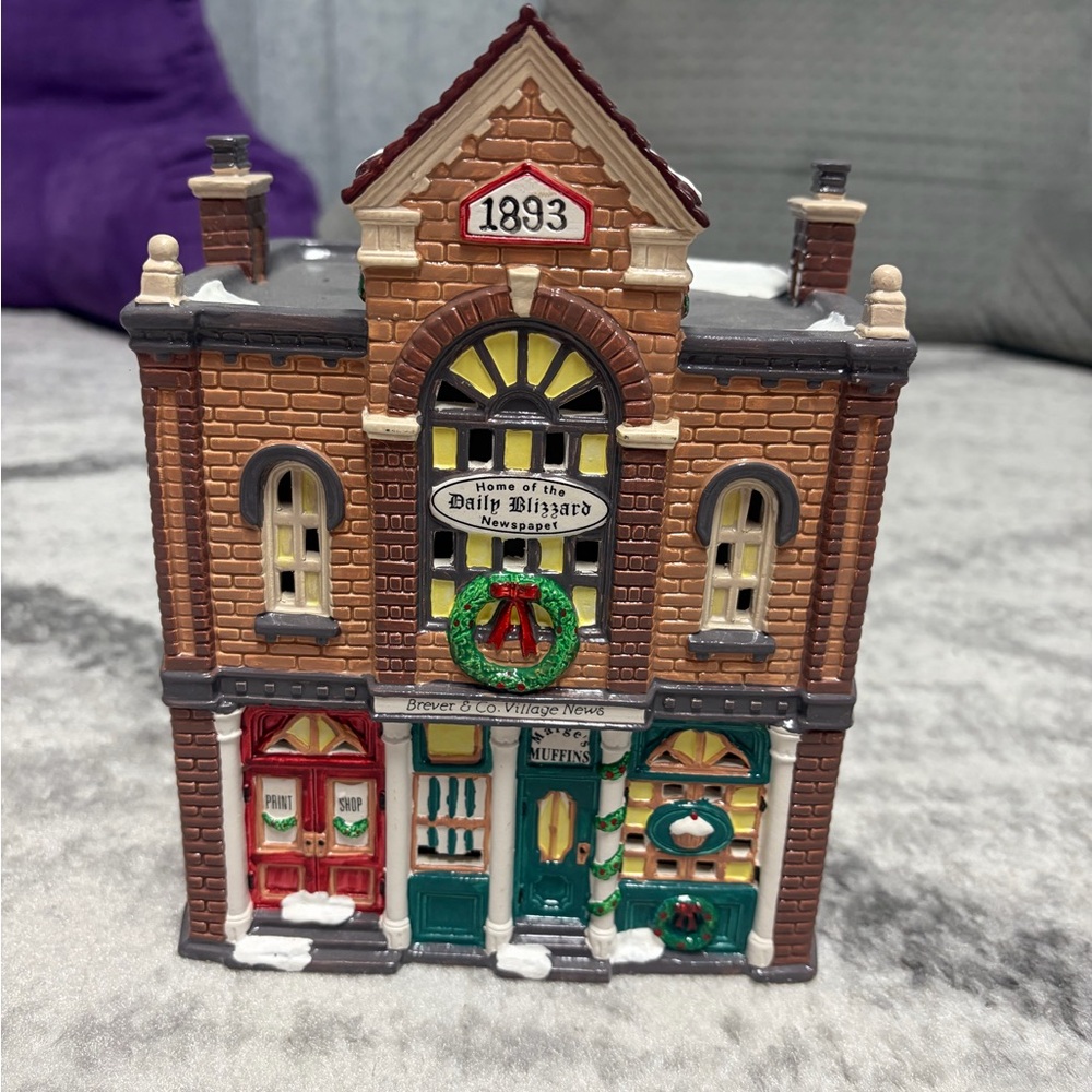 Department 56 Snow Village Print Shop and Village News